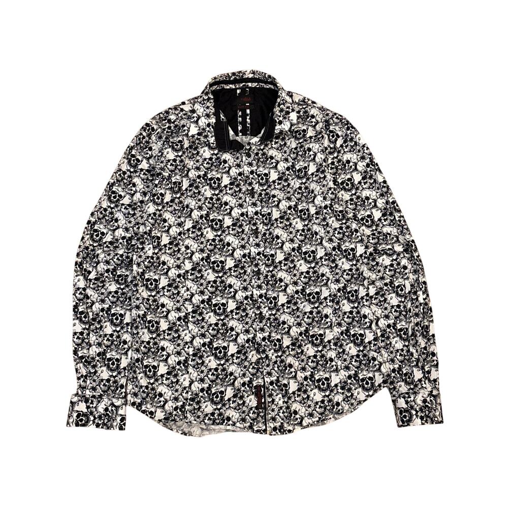 Hawaiian Skulls slim Button Down AOP all over print Shirt Eight-X 2XL 23x29 xxl
